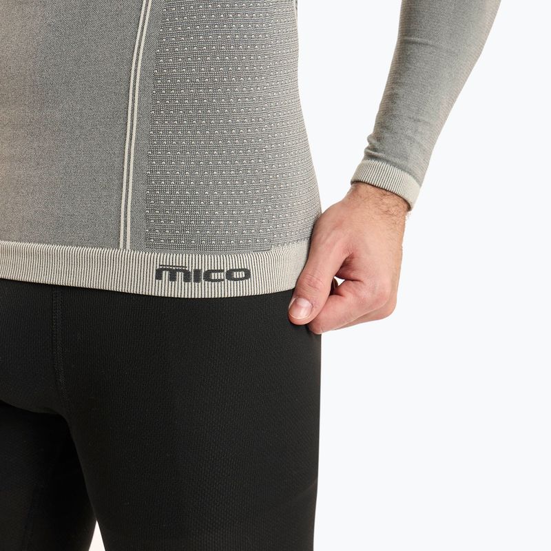 Pánská termoakční mikina Mico Odor Zero Round Neck grigio 4