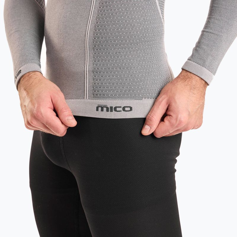 Pánská termoakční mikina Mico Odor Zero Mock Neck grigio 4