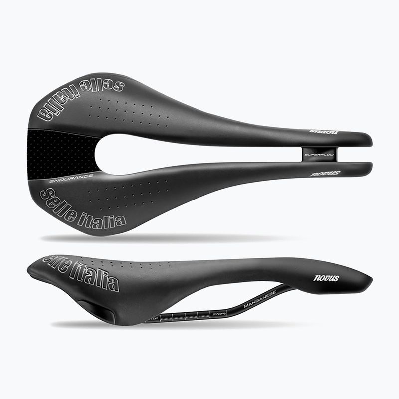 Sedlo na kolo  Selle Italia Novus Endurance TM Superflow, Manganese Rail, Duro-Tek black