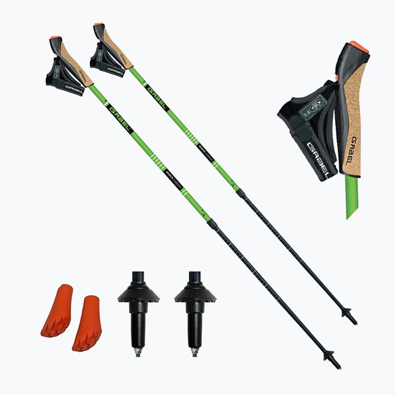 Nordic walking hůlky  GABEL Strech Carbon zielone 6