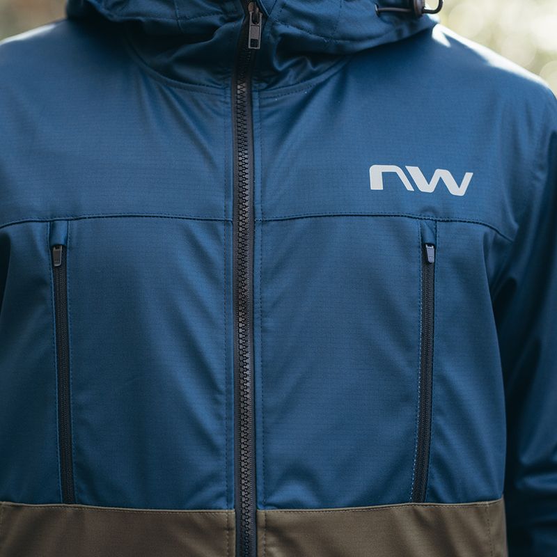 Pánská cyklistická bunda Northwave Easy Out Softshell tmavě modrá / lesní zelená 9
