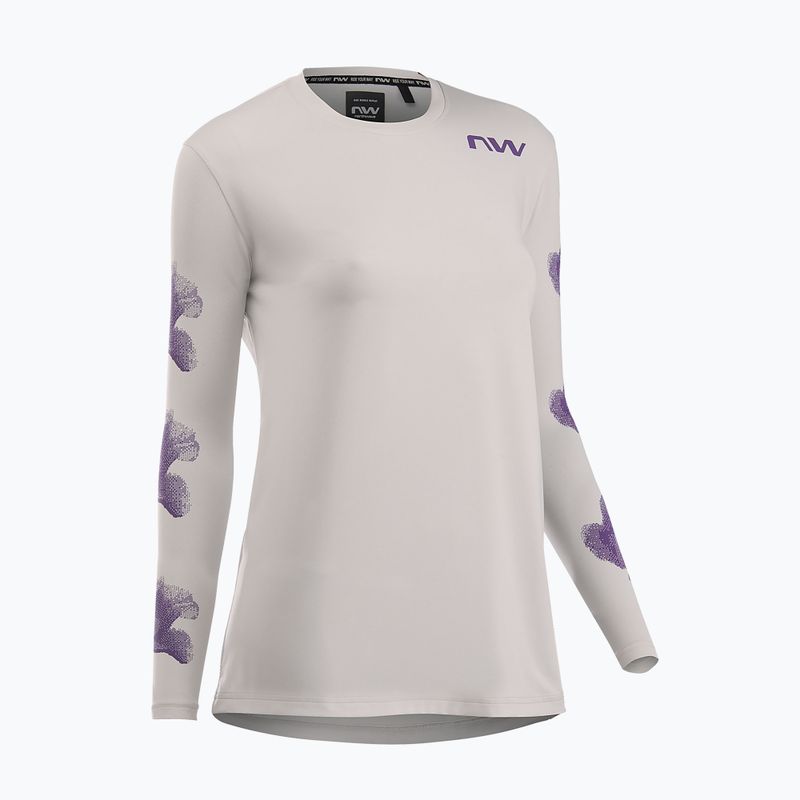 Dámský cyklistický dres Longsleeve Northwave Xtrail light grey/dark purple