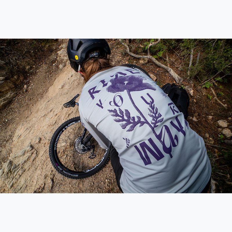 Dámský cyklistický dres Longsleeve Northwave Xtrail light grey/dark purple 6
