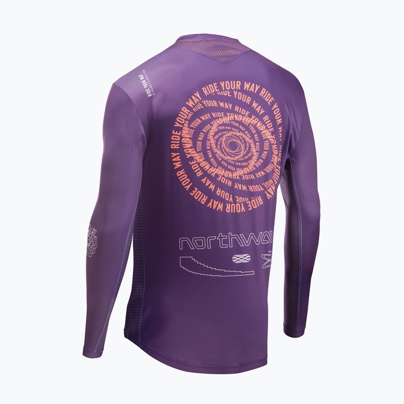 Pánský cyklistický dres Longsleeve Northwave Edge 2 dark purple/orange 2