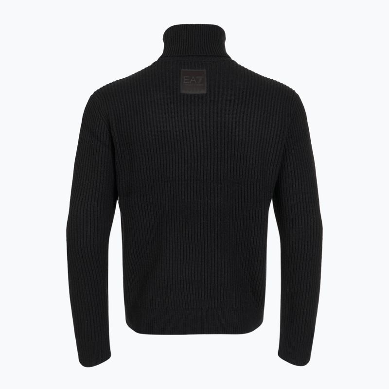 Pánský svetr EA7 Emporio Armani Mountain Apres Ski Embroidery Knitted black / bianco emb 2