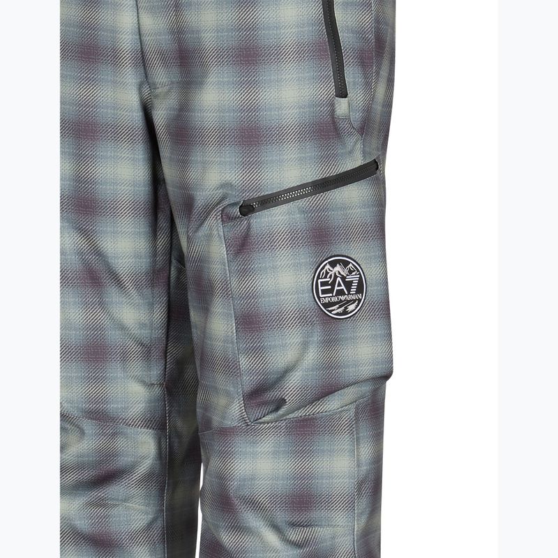 Pánské lyžařské kalhoty EA7 Emporio Armani Ski St. Moritz Fashion fancy green check 3