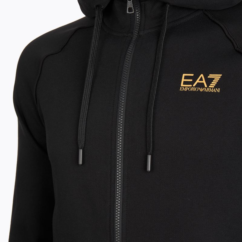 Pánská mikina Emporio Armani EA7 Train Logo Series Extended Logo Hoodie Fz black / gold 3
