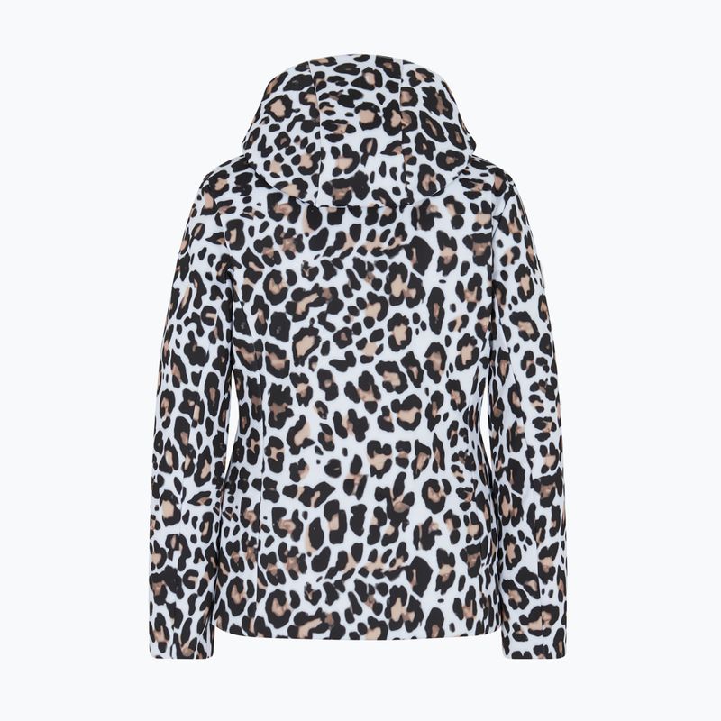 Dámská lyžařská bunda EA7 Emporio Armani Ski Kitzbuhel Softshell fancy white animalier 2