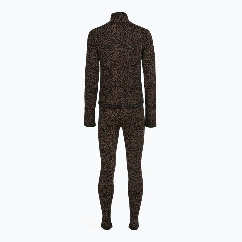 Dámská sada termoprádla EA7 Emporio Armani Ski Jacquard Knitted fancy brown animal print 2