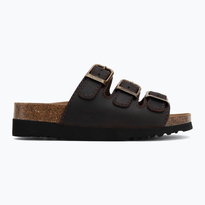 Dámské pantofle Scholl Rio Wedge Ad Med dark brown 2