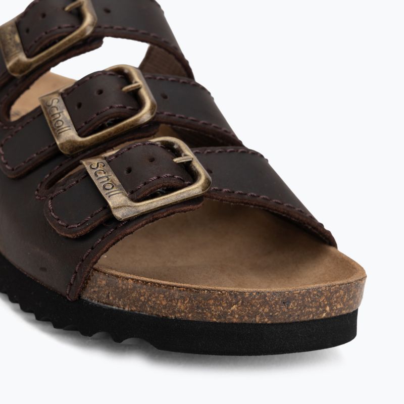 Dámské pantofle Scholl Rio Wedge Ad Med dark brown 7