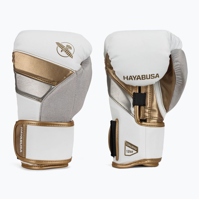 Boxerské rukavice Hayabusa T3 white/gold 2