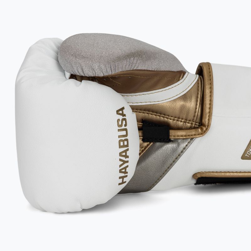 Boxerské rukavice Hayabusa T3 white/gold 6