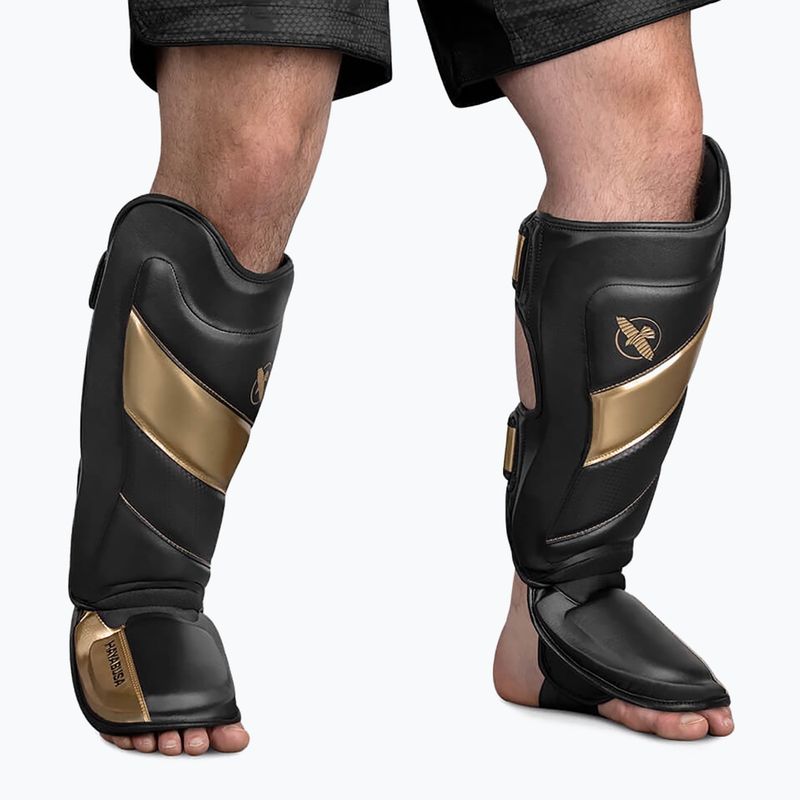 Hayabusa T3 Striking Shin Guards černá/zlatá T3SSG chrániče holení 2