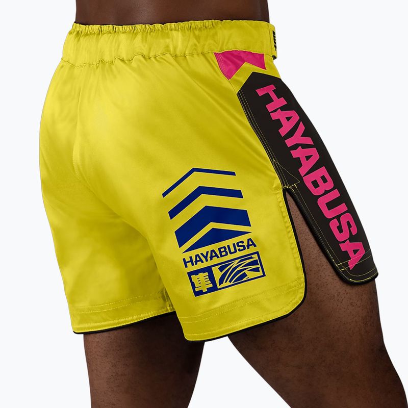 Pánské tréninkové šortky Hayabusa Icon Mid-Thigh MMA yellow/blue 4