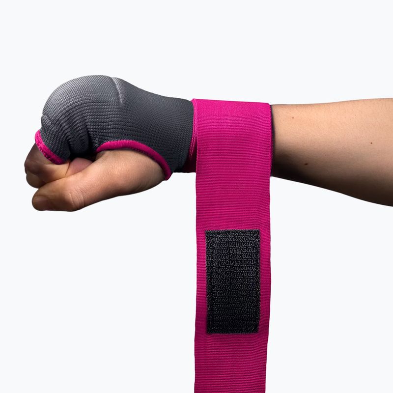 Gelové bandáže Hayabusa Quick Gel Hand Wraps grey/pink 4