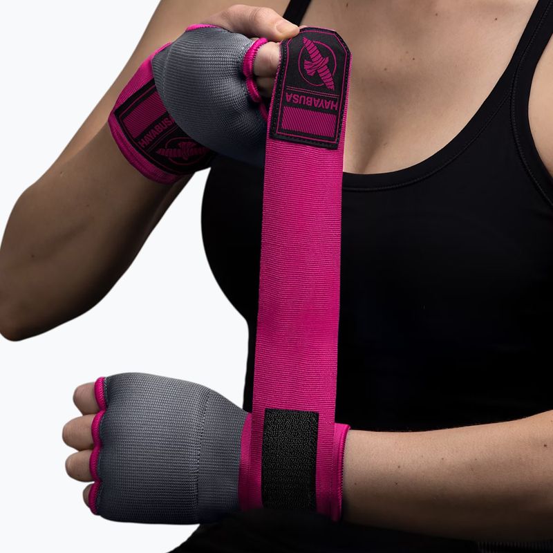 Gelové bandáže Hayabusa Quick Gel Hand Wraps grey/pink 5