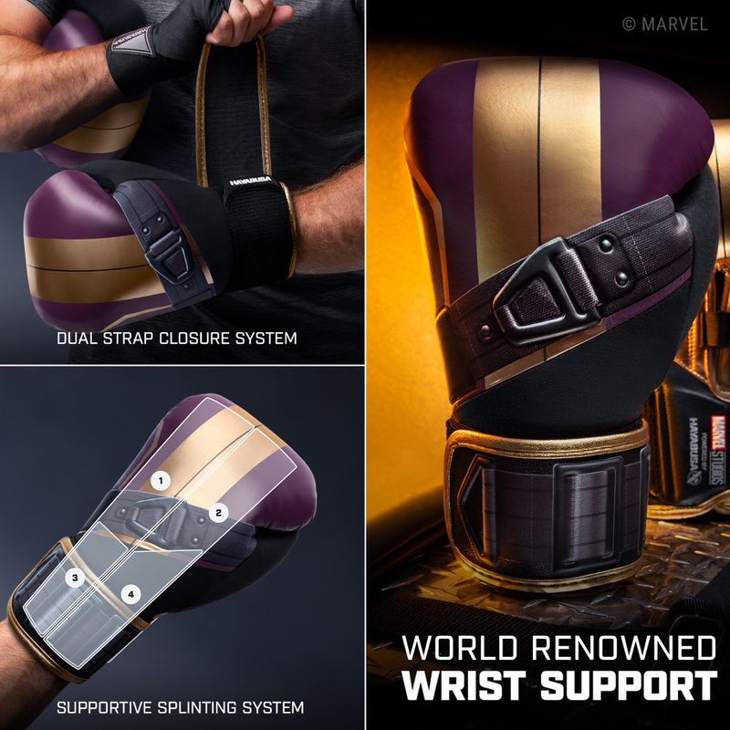 Boxerské rukavice Hayabusa Marvel's Batroc purple/gold 16