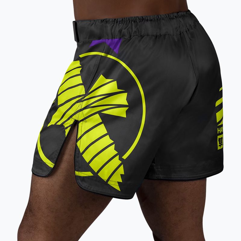 Pánské tréninkové šortky Hayabusa Icon Mid-Thigh MMA black/neon 4