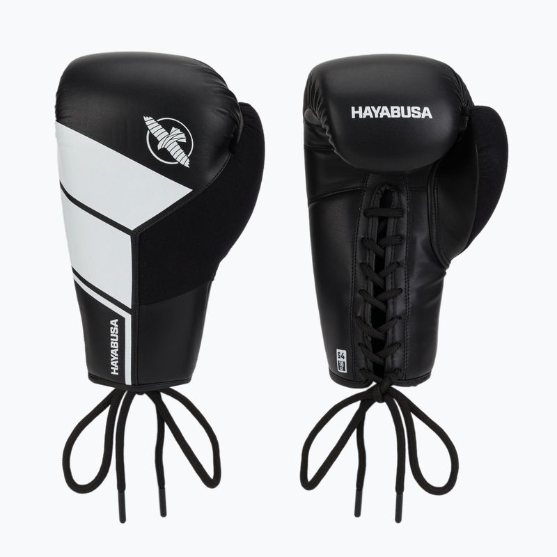 Hayabusa S4 Lace Up boxerské rukavice bílé S4LACBG-BK 3