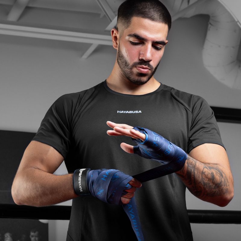 Boxerské bandáže Hayabusa Deluxe Jacquard Handwraps 450 cm blue 5