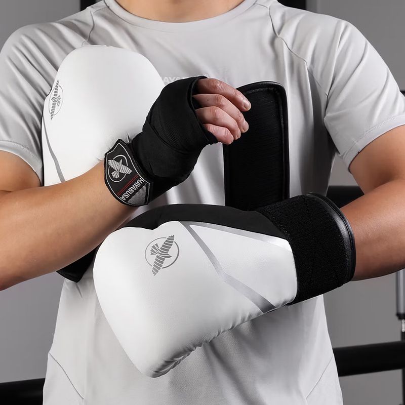 Boxerské rukavice Hayabusa E1 Boxing white/silver 5