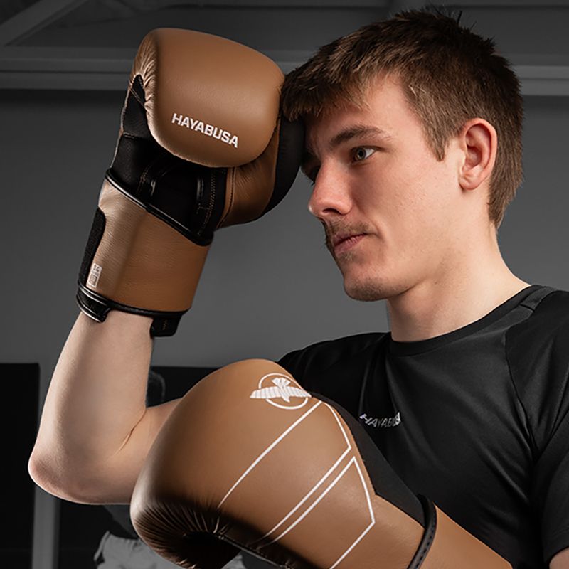 Boxerské rukavice Hayabusa S4 Leather golden brown 10