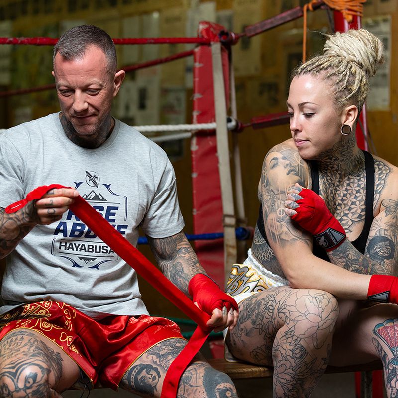 Hayabusa Perfect Stretch boxerské bandáže na ruce 450 cm červená 4