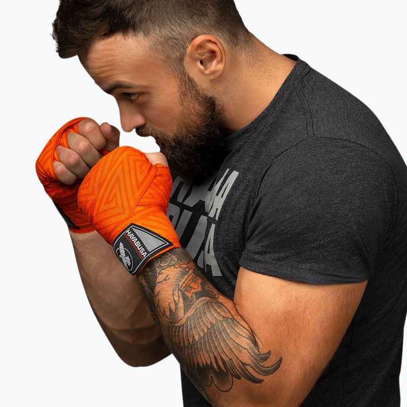 Boxerské bandáže Hayabusa Perfect Stretch  450 cm orange maze 4