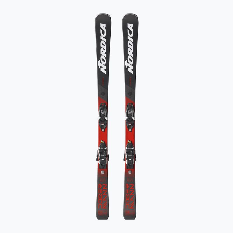 Dětské sjezdové lyže Nordica Doberman Combi Pro S + vázání J7.0 FDT anthracite/red