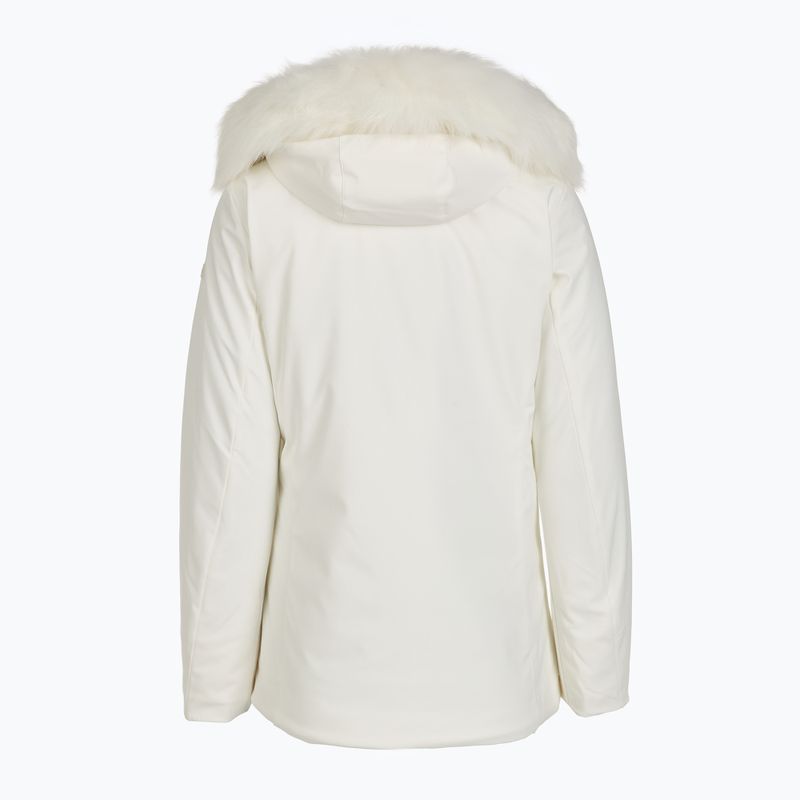 Dámská zateplená bunda se zipem, kapucí s umělým kožíškem CMP 35K3626F chalk white/blue ink 2