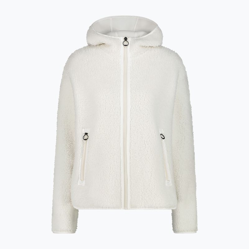 Dámská mikina CMP 35P3856 Long Teddy Highloft chalk white