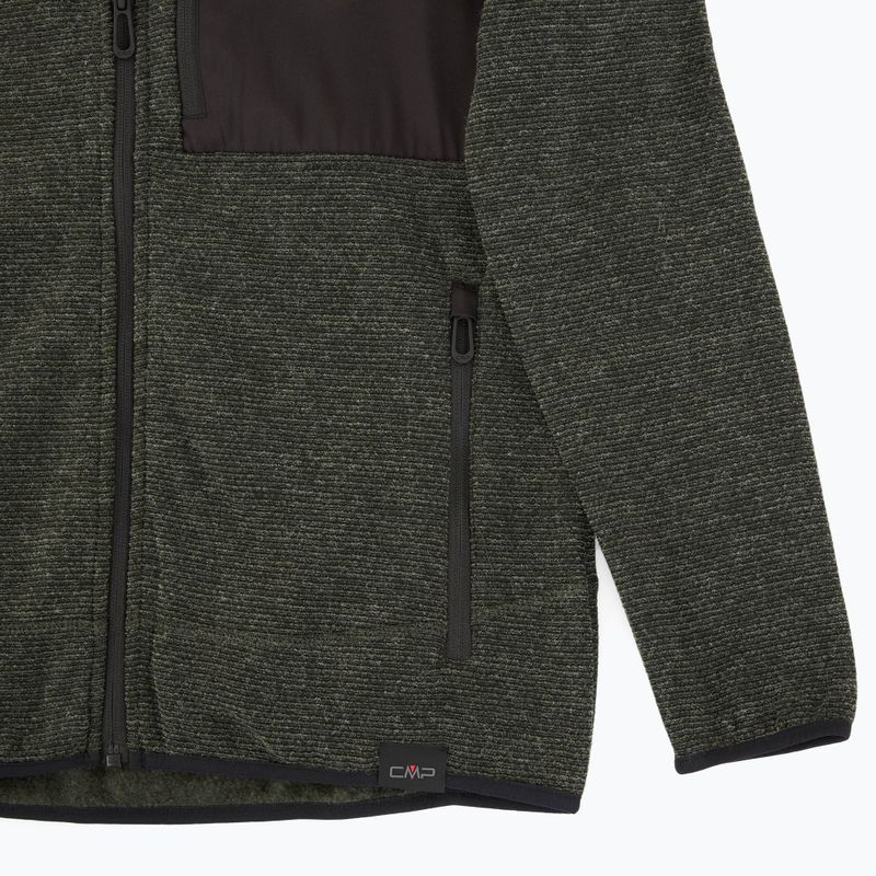 Pánská fleecová mikina CMP 35H3907 Melange Knitted forest melange/black/red 3