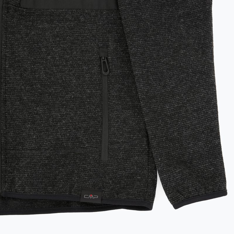 Pánská fleecová mikina CMP 35H3907 Melange Knitted anthracite melange 3