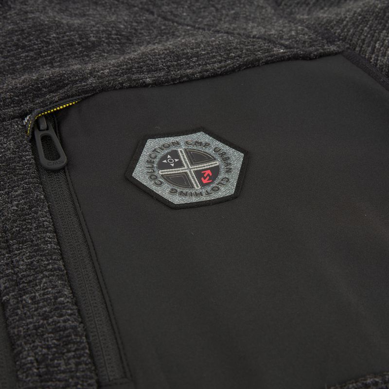 Pánská fleecová mikina CMP 35H3907 Melange Knitted anthracite melange 4