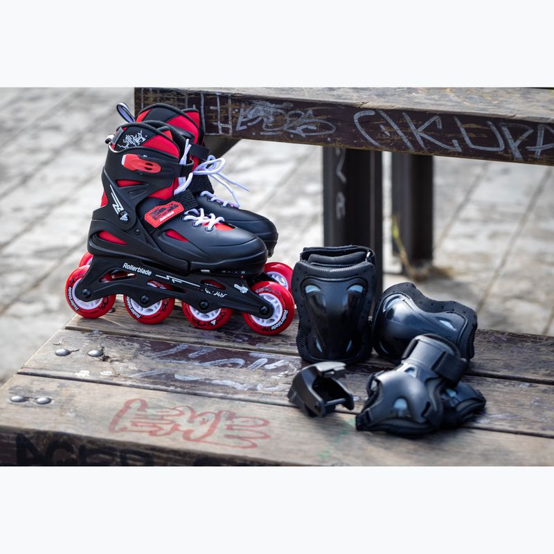 Dětské kolečkové brusle s chrániči Rollerblade Fury Combo Jr black/red 2