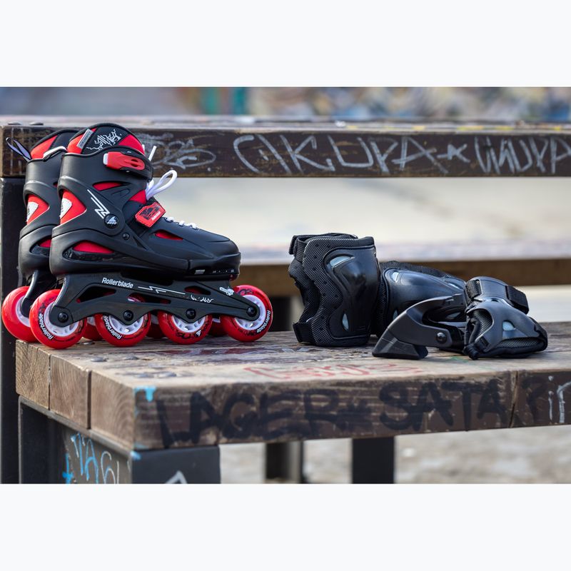 Dětské kolečkové brusle s chrániči Rollerblade Fury Combo Jr black/red 3