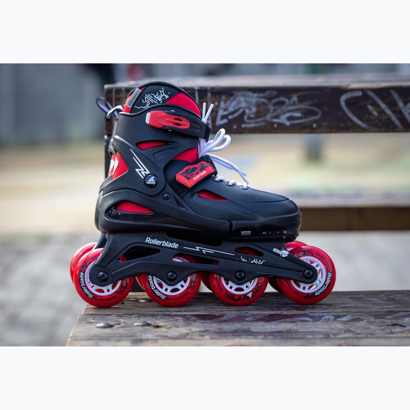 Dětské kolečkové brusle s chrániči Rollerblade Fury Combo Jr black/red 4
