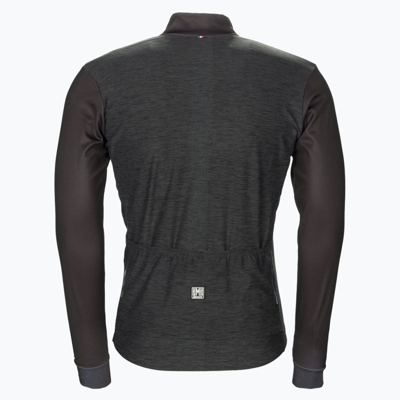 Pánské cyklistické tričko Santini Colore Winter LS černé 2W216075RCOLORPUR0NE 2