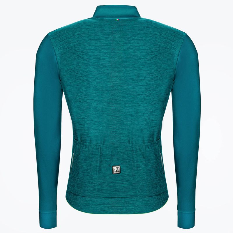 Pánské cyklistické tričko Santini Colore Winter LS zelené 2W216075RCOLORPUR0TE 2