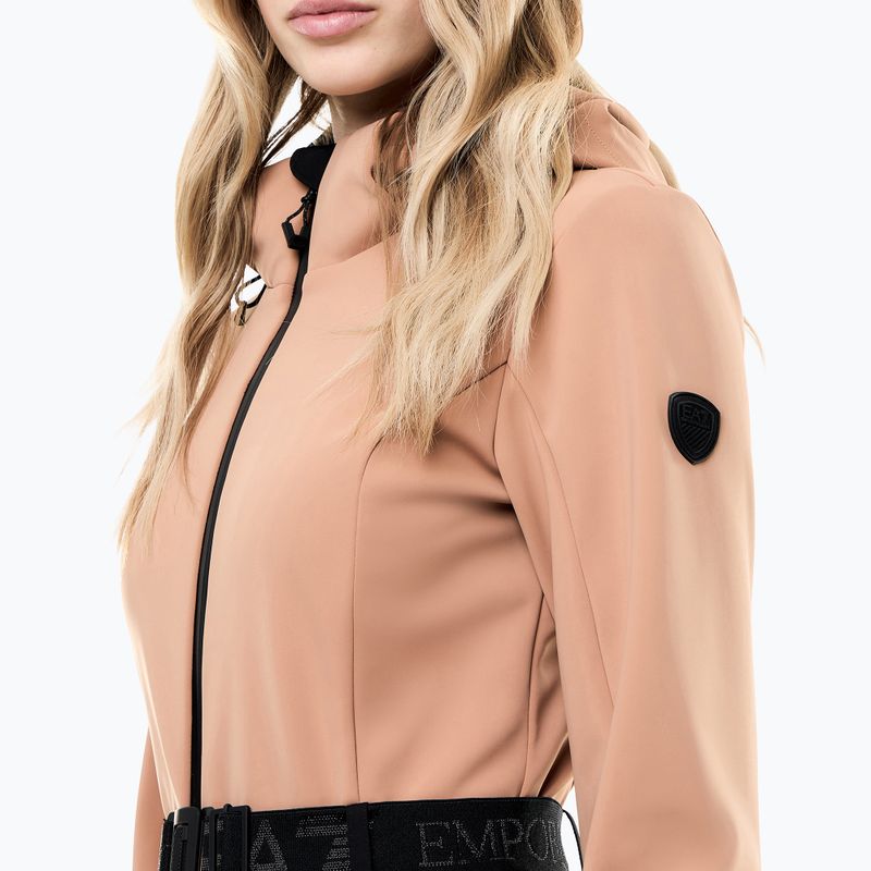 Dámská lyžařská kombinéza EA7 Emporio Armani Pure Softshell Jumpsuit mocha mousse 3