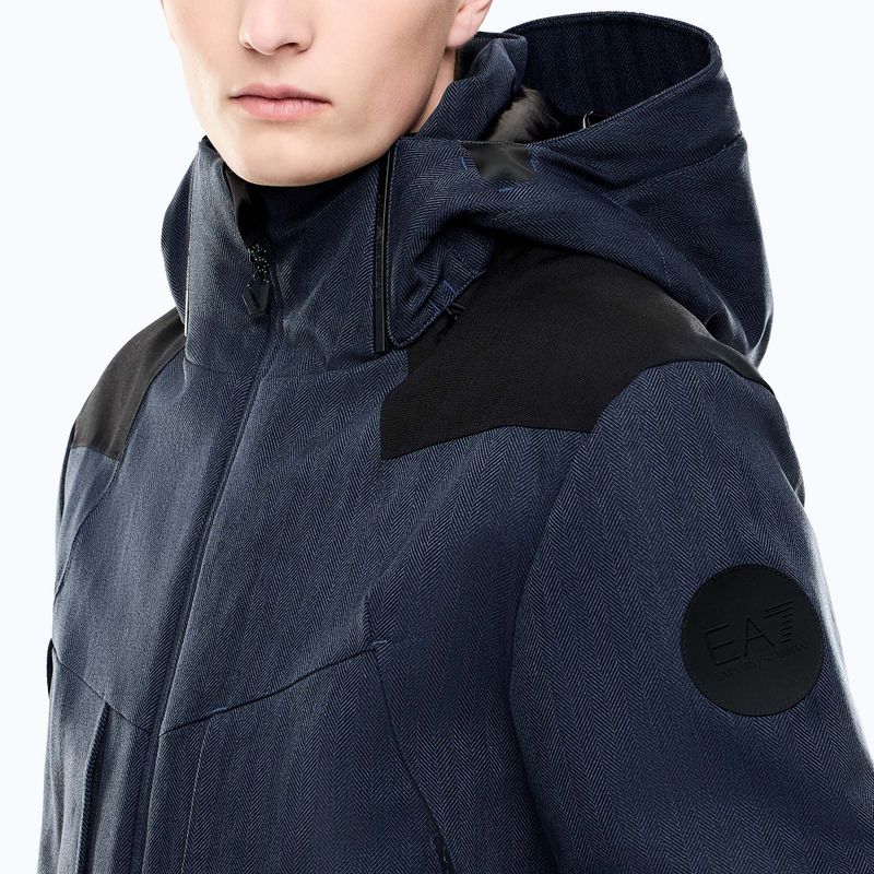 Pánská lyžařská bunda EA7 Emporio Armani Elitary Fashion fancy blue herringbo 4
