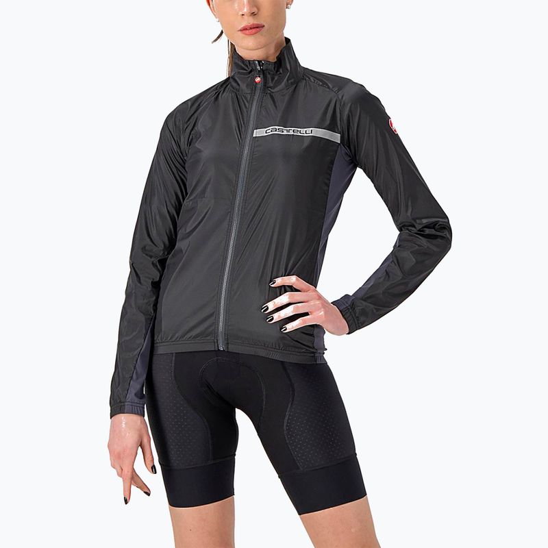 Dámská cyklistická bunda Castelli Squadra Stretch light black/dark grey