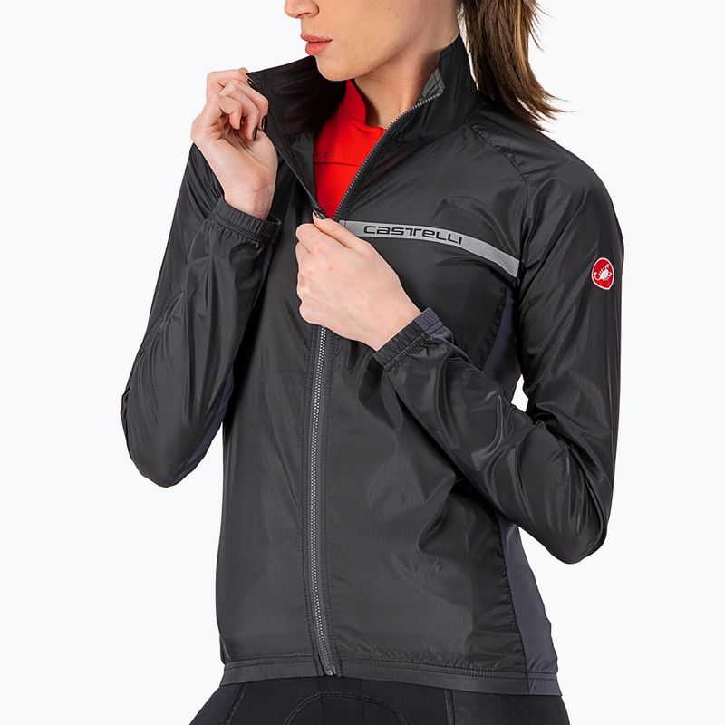 Dámská cyklistická bunda Castelli Squadra Stretch light black/dark grey 3