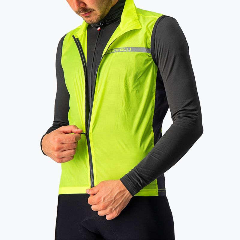 Pánská cyklistická vesta Castelli Squadra Stretch electric lime/dark gray 3