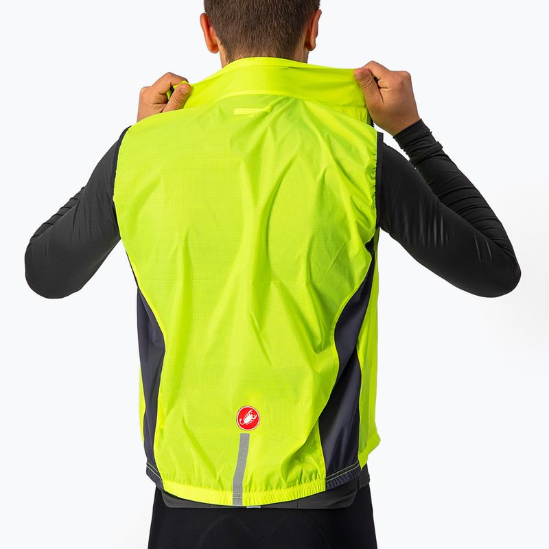 Pánská cyklistická vesta Castelli Squadra Stretch electric lime/dark gray 4