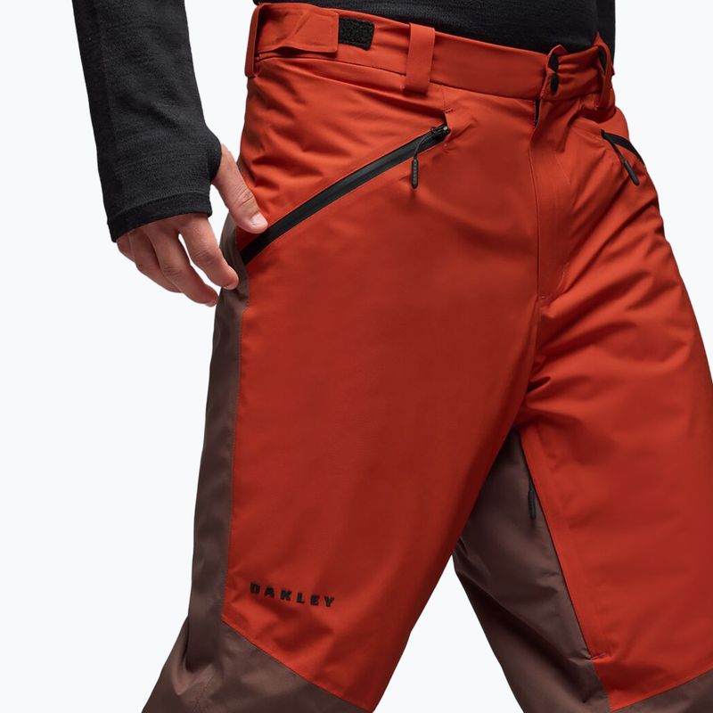 Pánské lyžařské kalhoty Oakley Canopy Pro Insulated Dark Umber/Flame Red 4