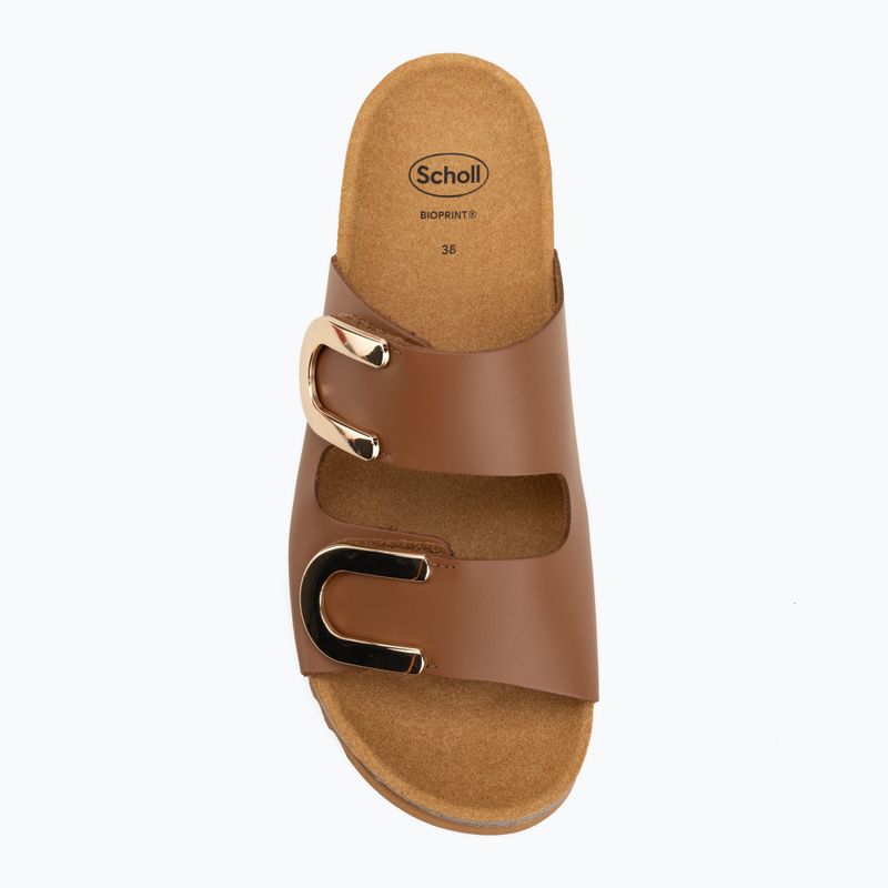 Dámské pantofle Scholl Montery 2 Straps Ad Med cognac 5