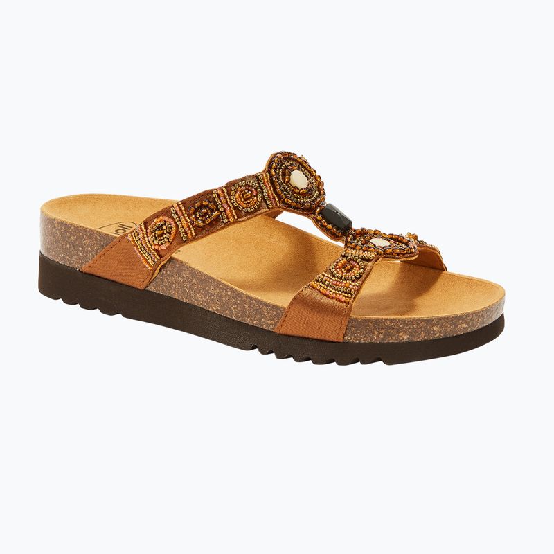 Dámské pantofle Scholl New Bogota Wedge Med cognac/multi