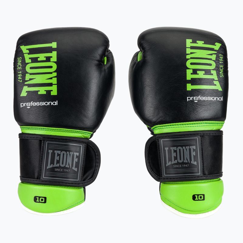 Boxerské rukavice LEONE 1947 Il Tecnico N3 black/green 3